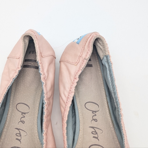 Toms Blush Pink Grosgrain Ballet Flats Size 8.5M - Picture 2 of 9